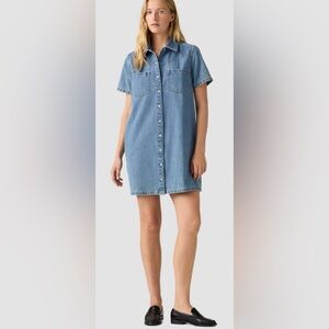 white christmas dresses Black Front Zip Denim Mini Dress main image 1